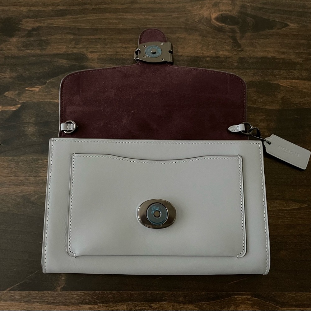 Coach “Tabby” Leather Clutch Bag with Chain Strap - Picture 6 of 8